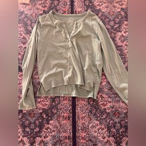 Aerie green soft comfy long sleeve top size medium